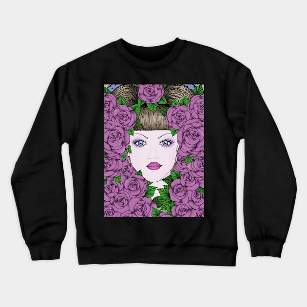 All The Gothic Purple Roses Crewneck Sweatshirt by MissMoth